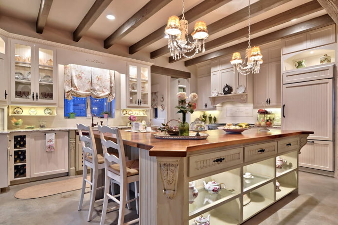 decoração no interior da cozinha em estilo provençal