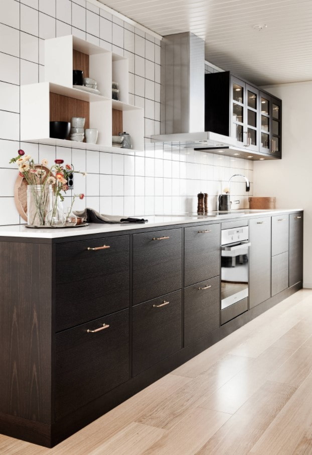 acabamento de cozinha para combinar com móveis wengué