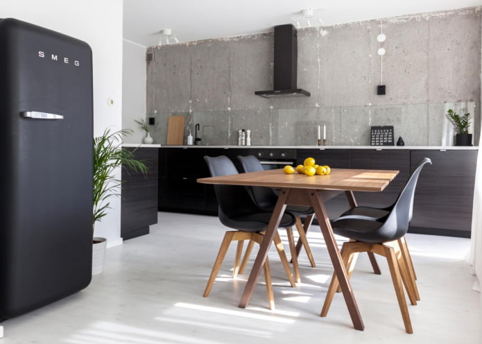 cozinha wengué em estilo loft