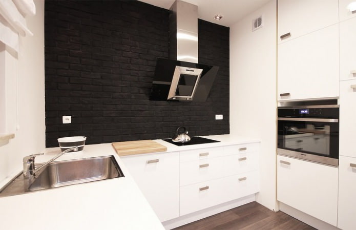 tijolo preto na cozinha
