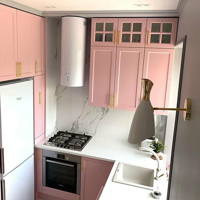 conjunto de cozinha rosa