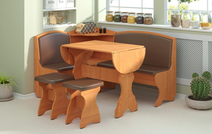 móveis de canto com mesa extensível na cozinha