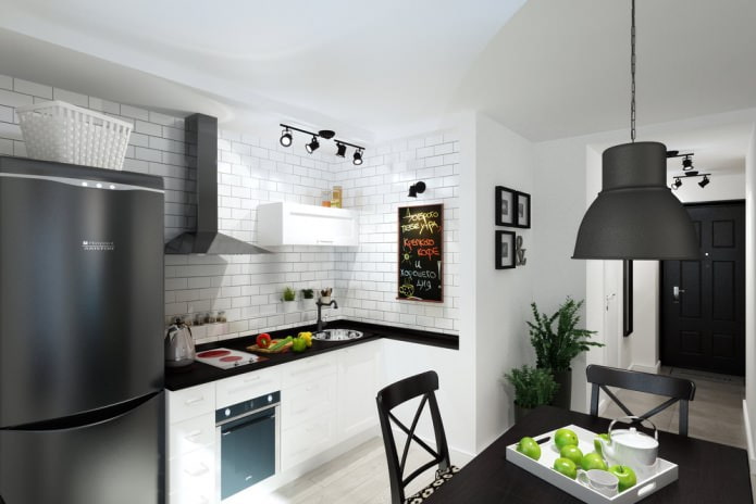 cozinha em um estúdio de 33 m².