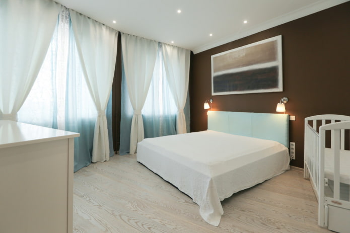 design de quarto no interior de um apartamento de 70 metros quadrados