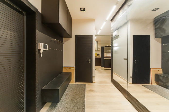 design de corredor no interior de um apartamento de 70 metros quadrados