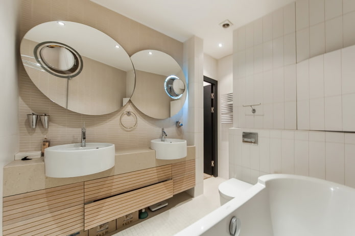 design de banheiro no interior de um apartamento de 70 metros quadrados