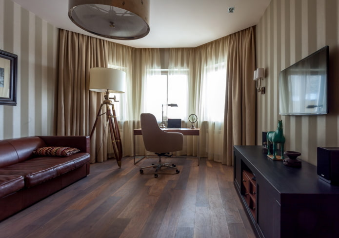 design de escritório no interior de um apartamento de 70 metros quadrados