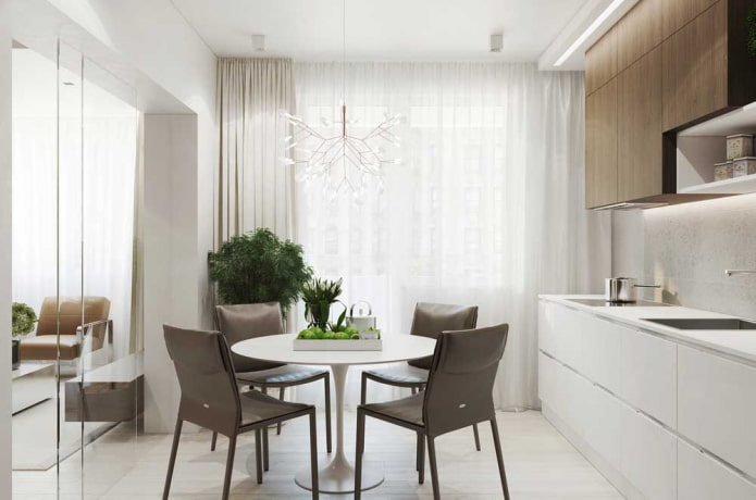 interior de um apartamento de dois cômodos de 70 metros quadrados