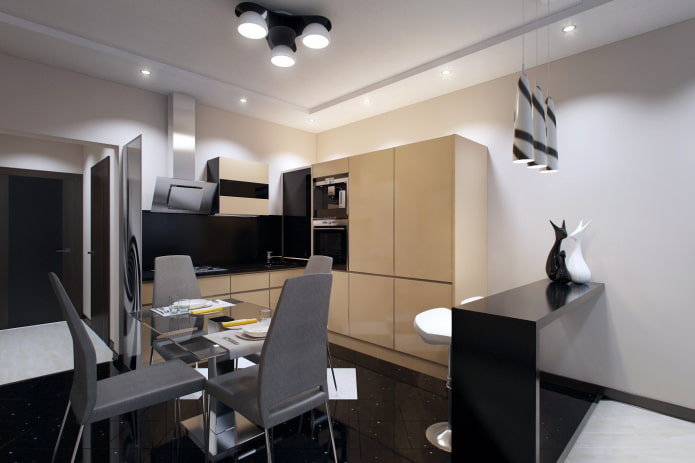 interior de um apartamento de três cômodos de 70 metros quadrados