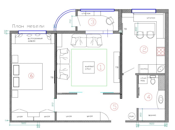 layout de apartamento de 70 metros quadrados