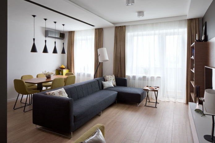 design de interiores de um apartamento de 70 metros quadrados