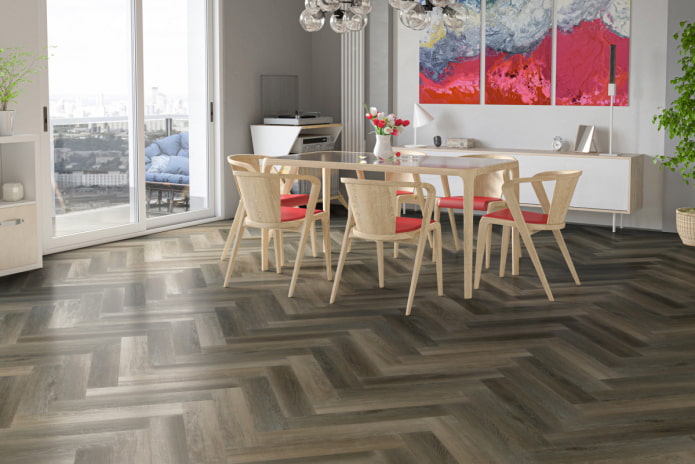 laminado de quartzo na sala de jantar