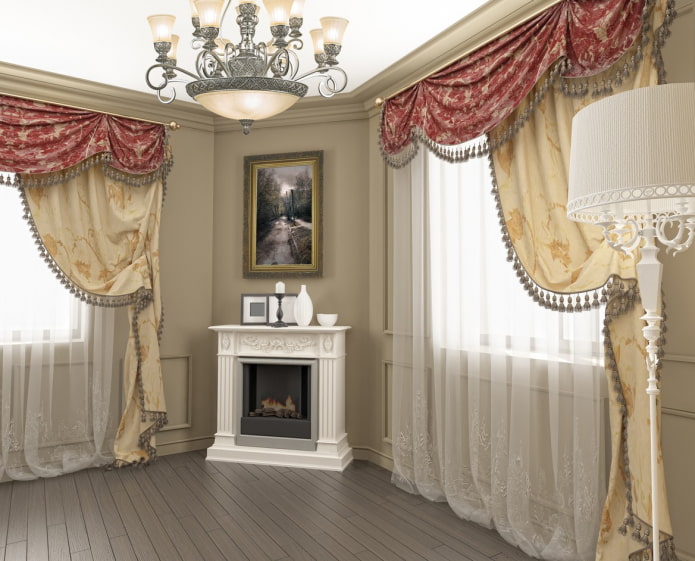 lambrequim e cortinas com borlas