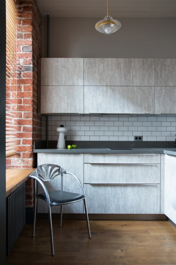 laminado na cozinha em estilo loft