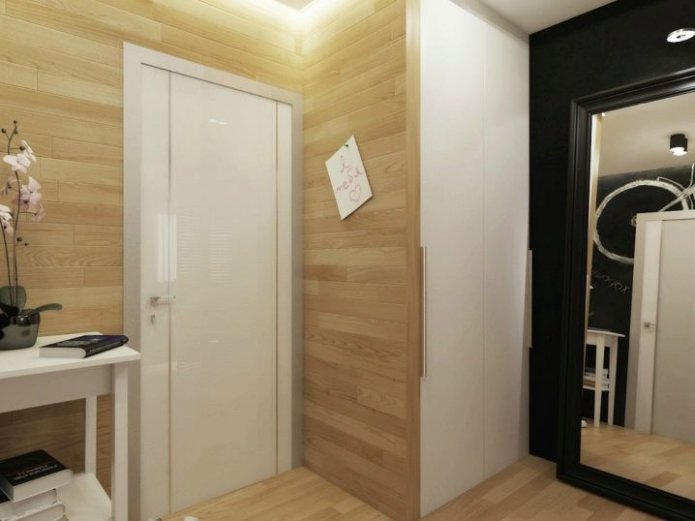laminado em parte da parede do corredor