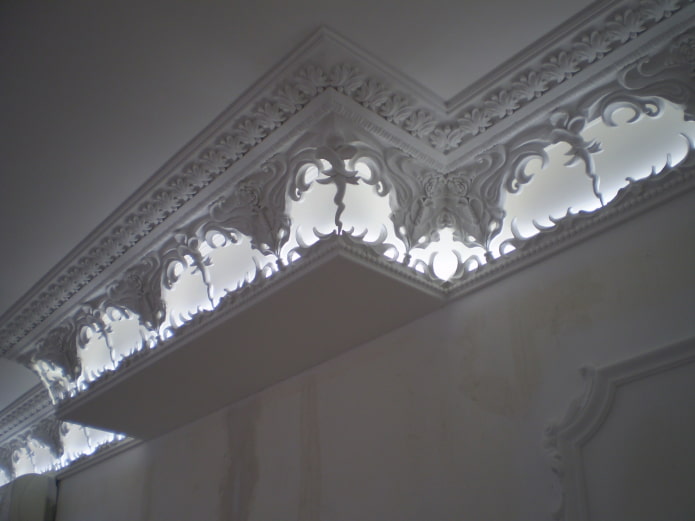 decoração de estuque vazado no teto