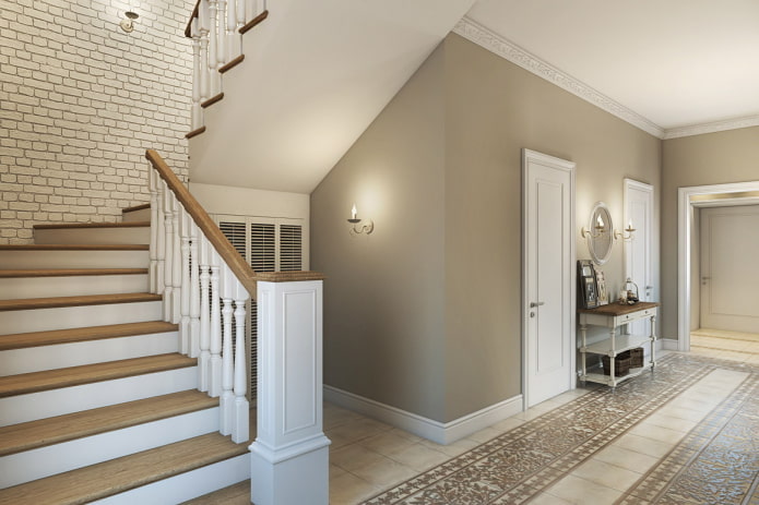 escada no interior de uma casa no estilo provençal