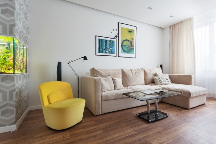 linóleo marrom com imitação de laminado no interior