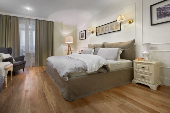 linóleo com laminado de imitação no quarto