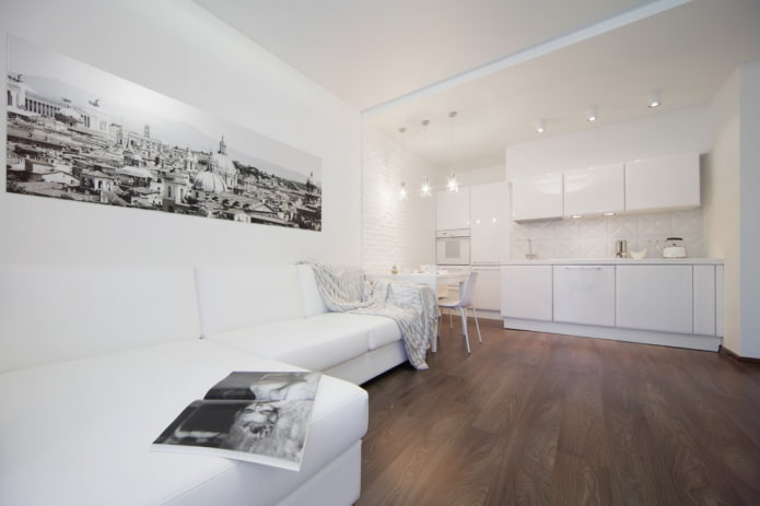 linóleo com laminado de imitação no interior