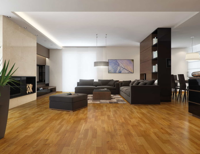 linóleo com laminado de imitação no interior