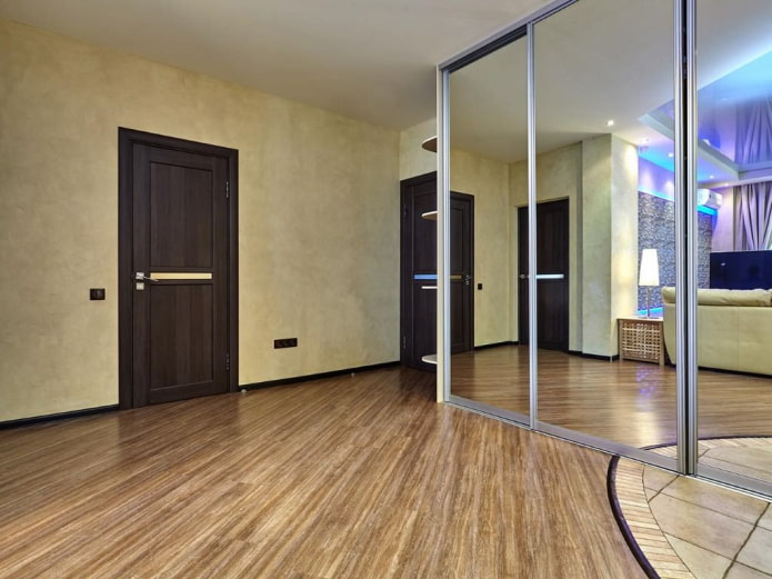 linóleo sob o laminado