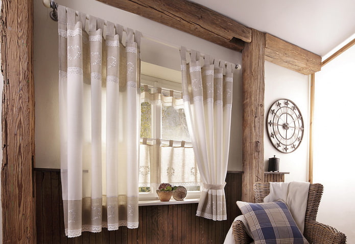 cortinas de linho com renda