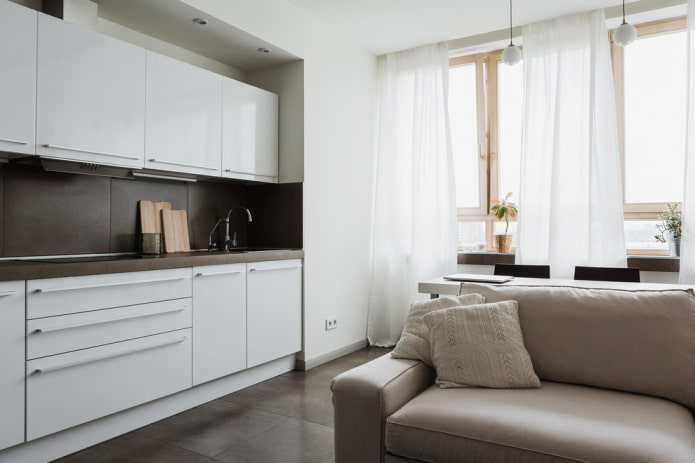 cortinas de linho em estilo minimalista