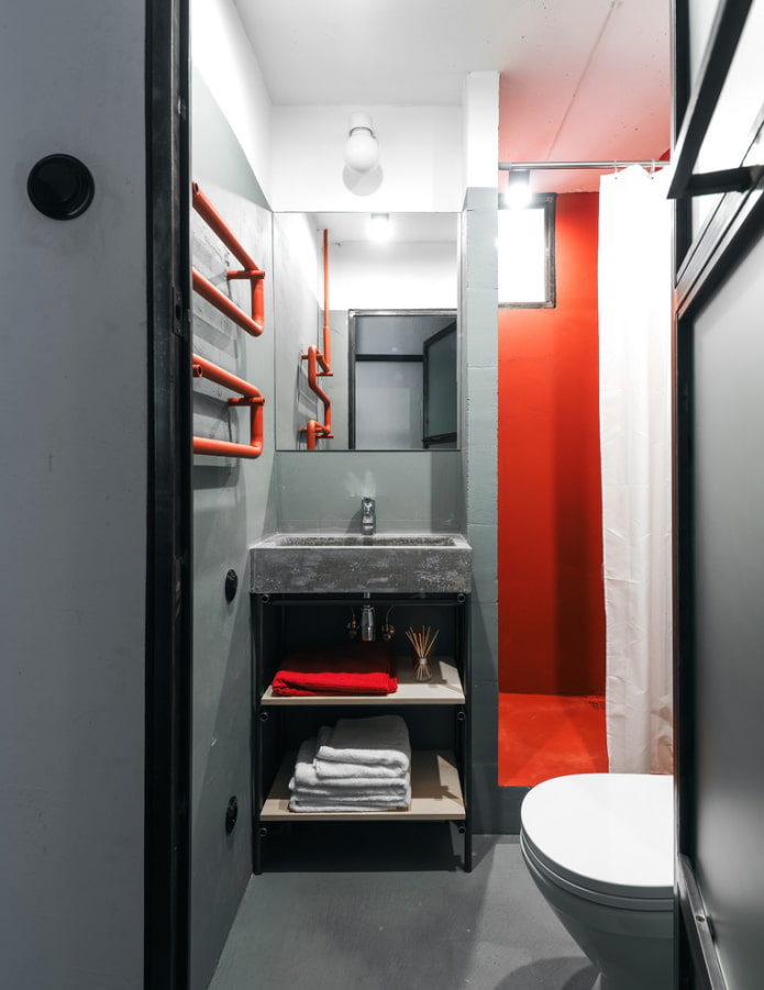 banheiro em estilo loft