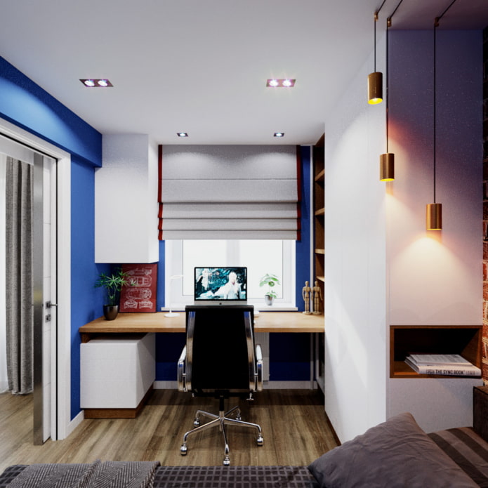 quarto com área de trabalho