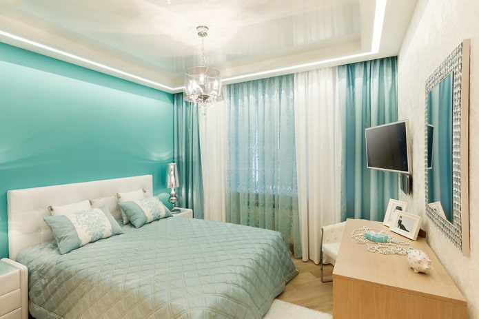 teto falso com lustre no quarto