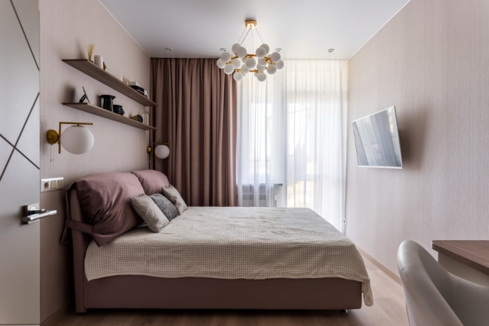teto falso com lustre no quarto