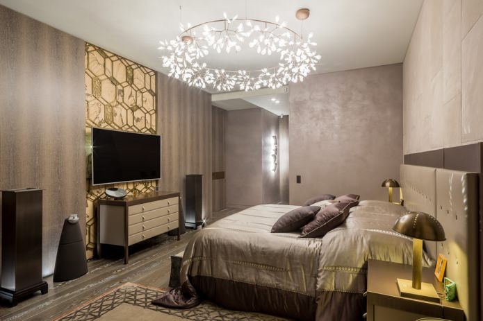 lustre moderno no Quarto