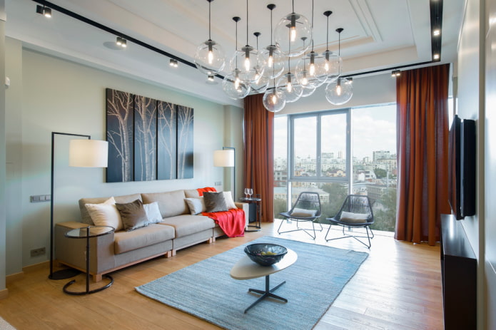 lustre no interior do corredor em estilo moderno
