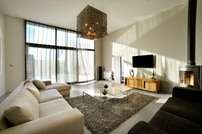 lustre no interior do corredor em estilo moderno