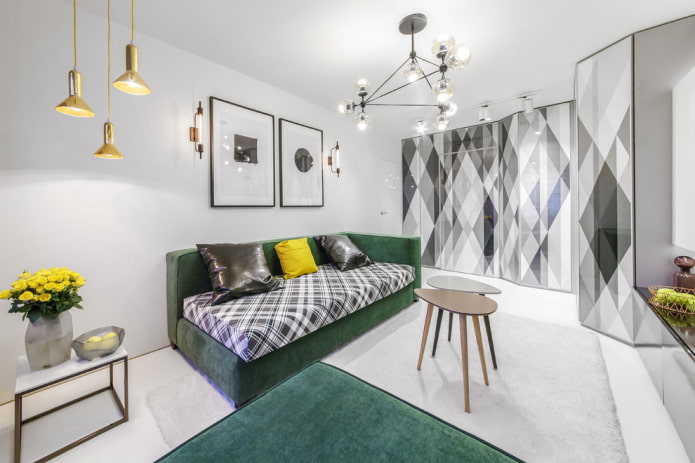 lustre no interior do corredor em estilo moderno