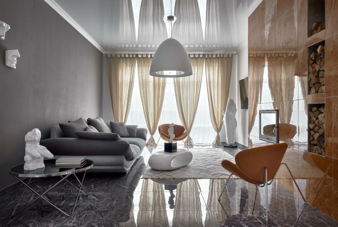 lustre no interior do corredor em estilo moderno