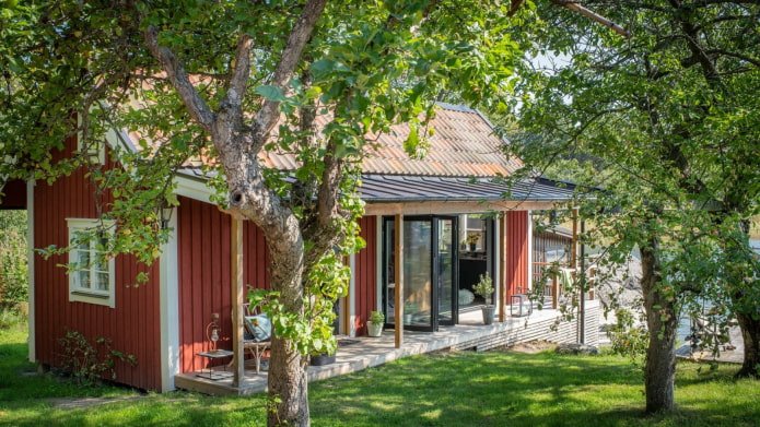 Mini casa com terraço na praia