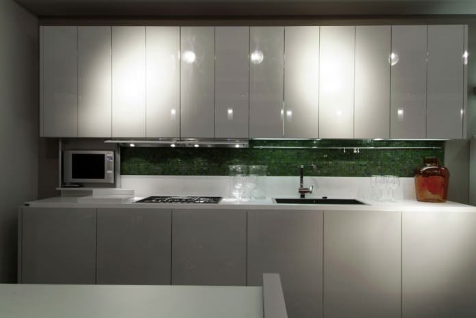 Fachadas de cozinha em MDF com revestimento de esmalte