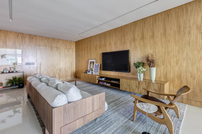 Painéis de MDF sob compensado