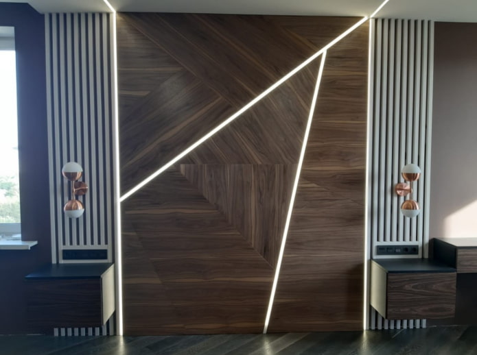 iluminação de parede no interior