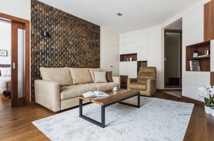 decoração de parede atrás do sofá