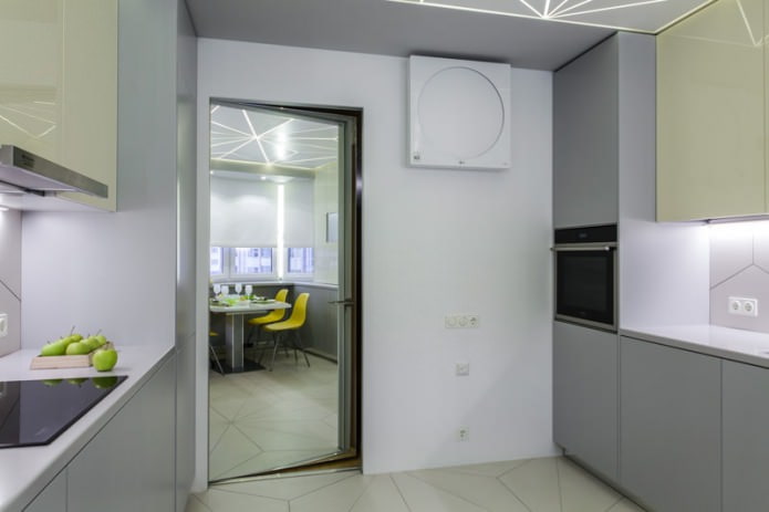 porta de espelho na cozinha