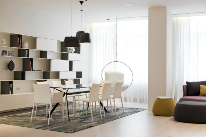 Design de cadeiras em um interior moderno