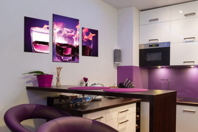 Pintura modular no interior da cozinha