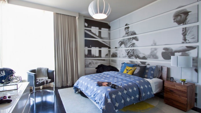 Pintura modular moderna no interior do quarto