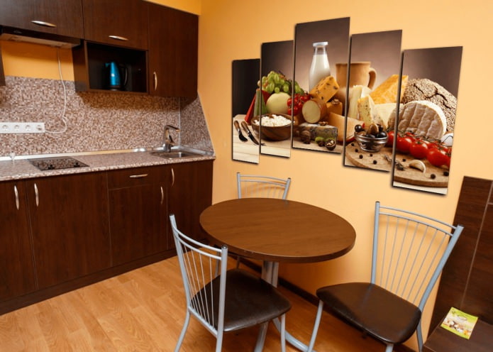 Pintura modular no interior da cozinha