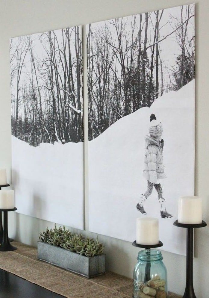 pintura modular moderna no interior 
