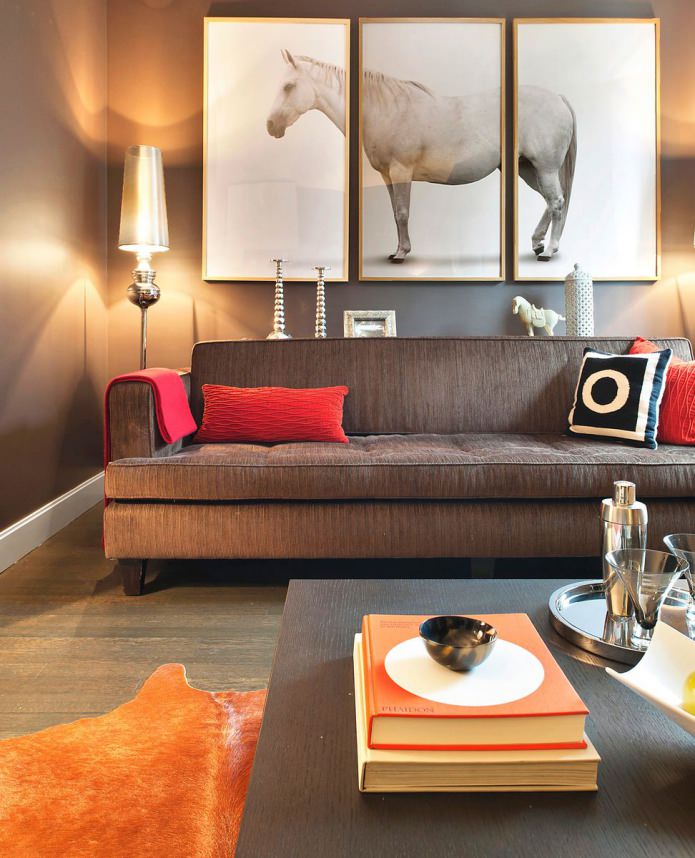 imagem modular com a imagem de um cavalo no design da sala de estar