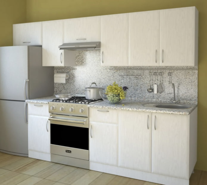 cozinha modular com fachadas que imitam madeira